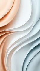 Abstract minimalist background with layered wavy shapes in soft beige and blue tones