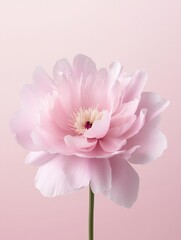 Obraz premium Delicate pink flower with soft petals against a pastel background