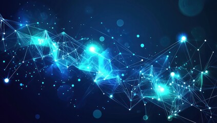 Fototapeta premium Abstract glowing blue network connections.