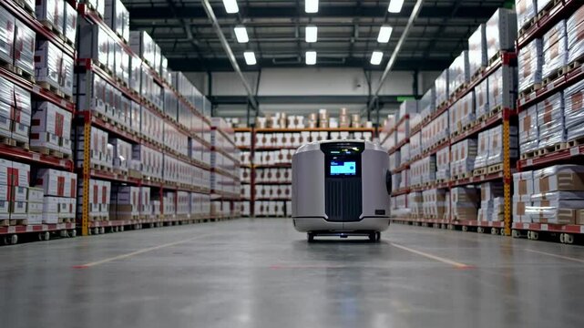 Robot autonome dans un entrep&ocirc;t logistique moderne