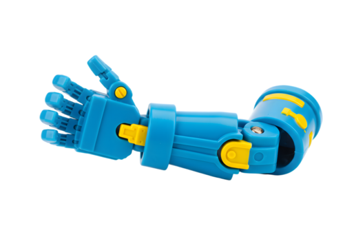 Colorful Robotic Arm Model for Educational Purposes, Demonstrating Engineering and Technology Concepts in Robotics - Powered by Adobe