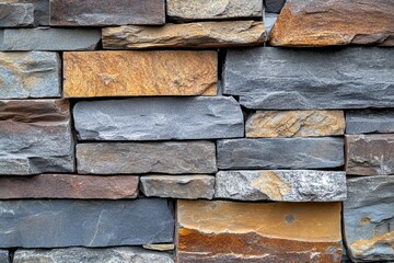 A background of brown slate rock with a rough, cracked texture and layers of stone