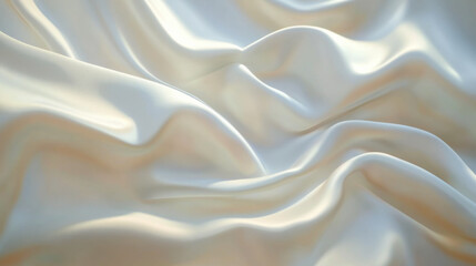 Fototapeta premium Soft cream silk fabric draping elegantly with subtle texture and shine under soft lighting giving a luxurious appearance