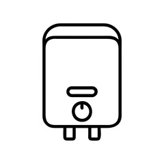 Water heater icon in black outline style