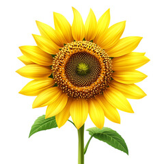 Obraz premium Vibrant yellow sunflower isolated on detailed closeup image bloom plant on transparent background