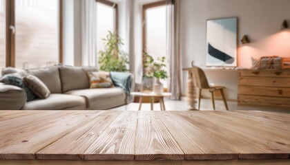Defocused Blurred Abstract Scandinavian Interior Cool Tones and Minimalist Elegance Amidst a Tranquil Winter Scene, A Generative AI Masterpiece.
