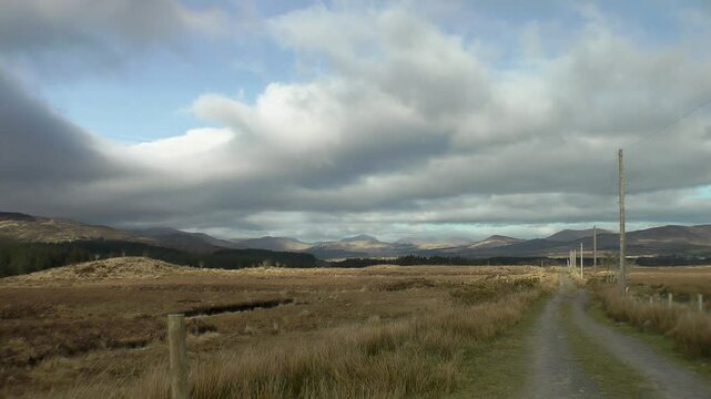 Clouds and mountains above the beautiful Ring of Kerry in Ireland