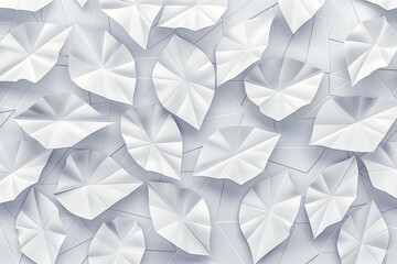A stunning 3D geometric texture of white leaves arranged as tiles, creating an elegant and contemporary background 