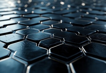 A hexagonal-patterned abstract background related to technology or medicine