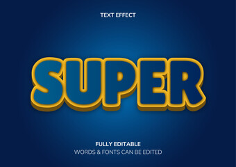 Obraz premium Super Editable Text Effect Bold, Energetic, and Eye-Catching 3D Typography for Illustrator Perfect for Branding, Ads, Gaming, Retro Posters, Comics, and Social Media