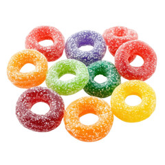 colorful gummy chocolates isolated on white background