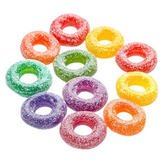 colorful gummy chocolates isolated on white background