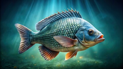 Giant Tilapia Fish, 5 Pound, High-Resolution Image, Educational Stock Photo, Aquatic Life