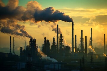 smoky skyline symbolizing co2 and biofuel innovation  
