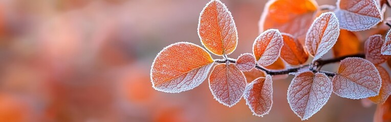Frosty Autumn Leaves: Capturing the Beauty of the Seasonal Transition from Fall to Winter