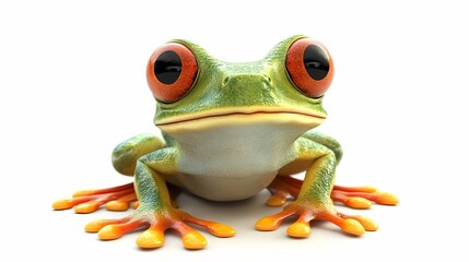 frog on white background