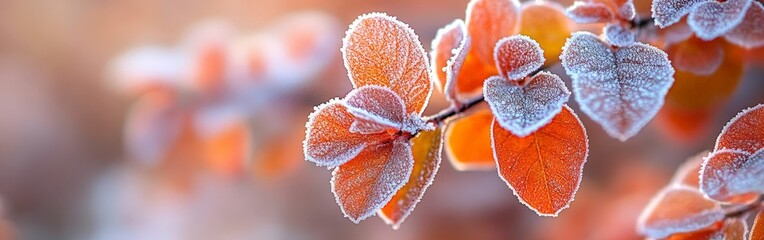 Frosty Autumn Leaves: Capturing the Beauty of the Seasonal Transition from Fall to Winter