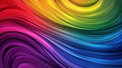 A vibrant abstract design features smooth flowing lines in a colorful spectrum, creating a sense of movement and energy, Ideal for backgrounds, wallpapers, or artistic projects,