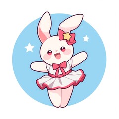 Cute Bunny Cartoon Illustration