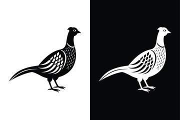 Partridge bird icon vector on White Background ,Vector Art Illustration on white background.