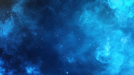 Obraz premium A stunning cosmic background featuring deep blues and vibrant celestial clouds, this image is ideal for projects related to space, science fiction, or technology themes