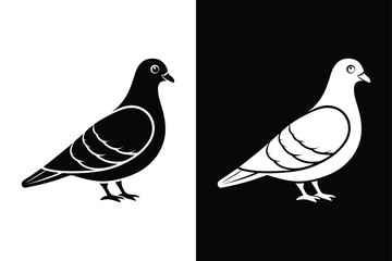 Pigeon bird icon vector on White Background ,Vector Art Illustration on white background.