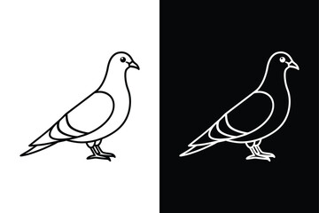Pigeon bird icon vector on White Background ,Vector Art Illustration on white background.
