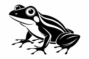frog silhouette line art vector illustration with a white background