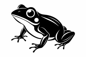 frog silhouette line art vector illustration with a white background