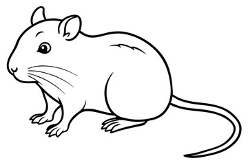 gerbil silhouette line art vector illustration with a white background