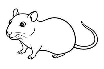 gerbil silhouette line art vector illustration with a white background