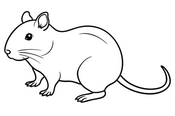 gerbil silhouette line art vector illustration with a white background