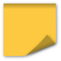 Żółta karteczka samoprzylepna z zawiniętym rogiem.