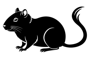 gerbil silhouette line art vector illustration with a white background