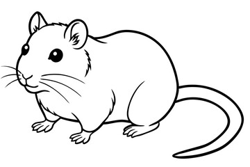 gerbil silhouette line art vector illustration with a white background