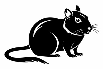 gerbil silhouette line art vector illustration with a white background