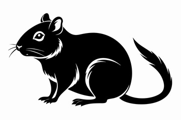 gerbil silhouette line art vector illustration with a white background