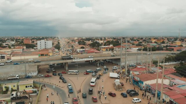 DRONE, LUANDA ANGOLA, PONTE DA ROTUNDA DO CAMAMA