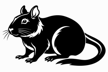 gerbil silhouette line art vector illustration with a white background