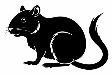 Fototapeta premium gerbil silhouette line art vector illustration with a white background