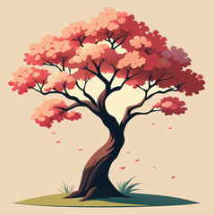 Obraz premium Vibrant autumn tree with colorful leaves against a soft background