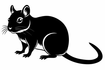 gerbil silhouette line art vector illustration with a white background