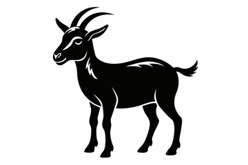 Fototapeta premium goat silhouette line art vector illustration with a white background