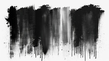 Dark pencil strokes with varying thickness create an abstract composition, showcasing contrasts of black and gray blending seamlessly on a white canvas.