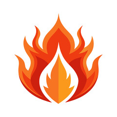 vector fire icon illustration on transparent background