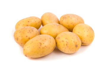 potatoes on white background