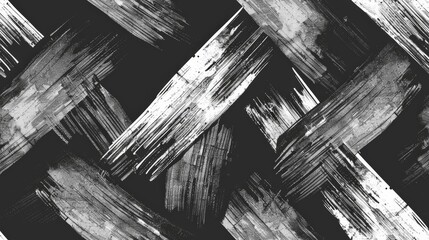 A complex array of chaotic doodles featuring bold black and white brush strokes intertwined in an abstract pattern. The artistic scrawl creates visual movement and depth.