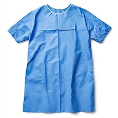Blue Medical Gown in Shadows with Partial Submersion Effect for Gripping Visual Impact, Isolation in blue medical gown concept.