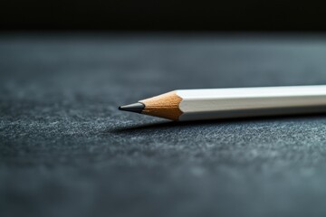 Close-up of a sharpened pencil on a dark background showcasing the tip and wooden texture