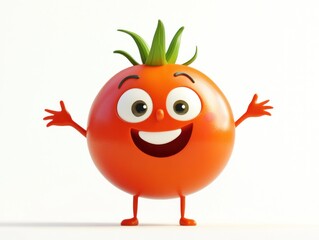 Happy tomato cartoon character